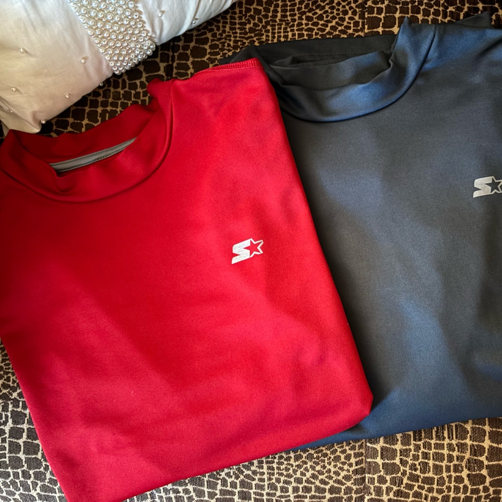 2 Starter thermal shirts. Red is LG and Grey is XL.